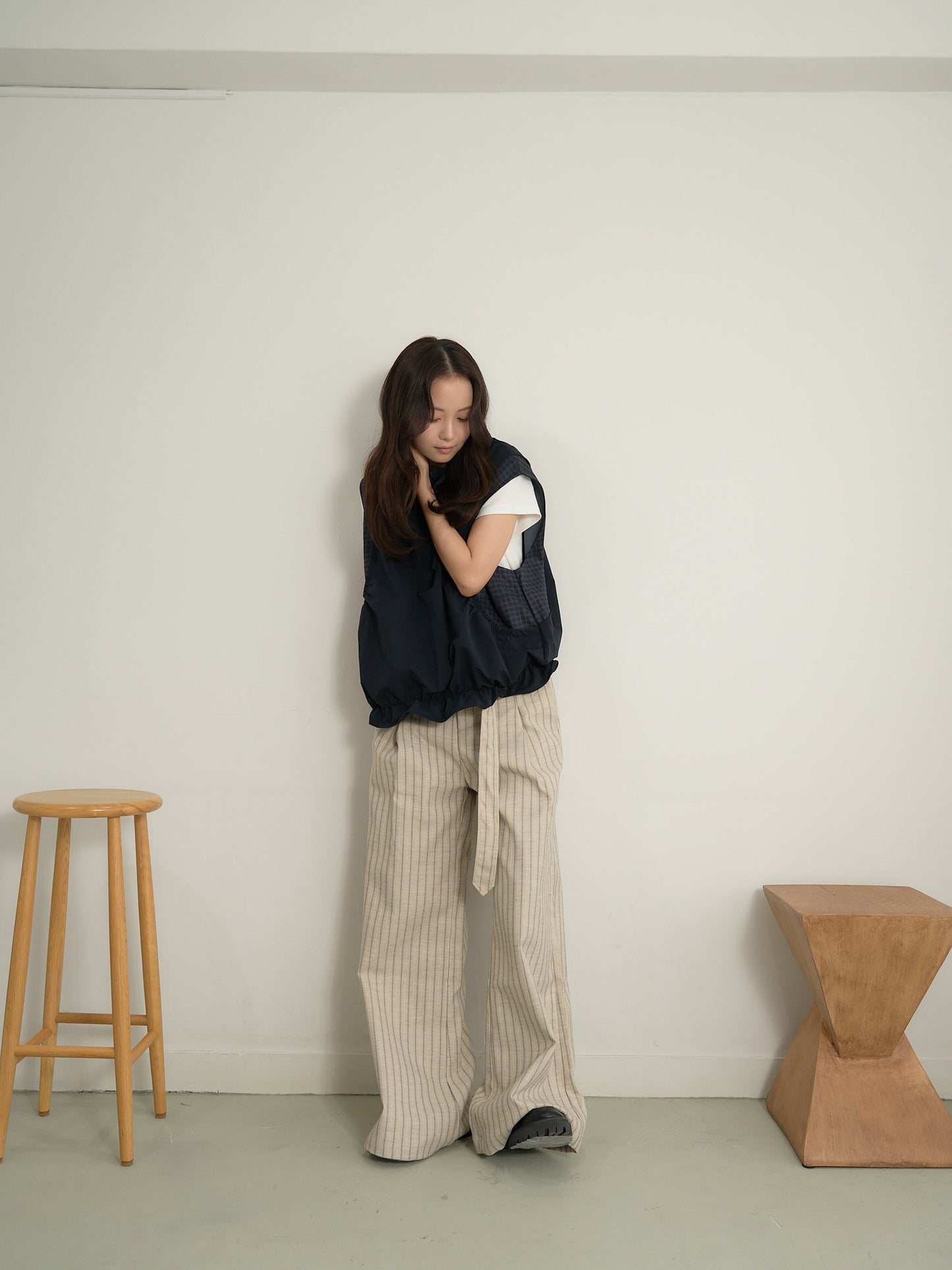 stripe wide pants