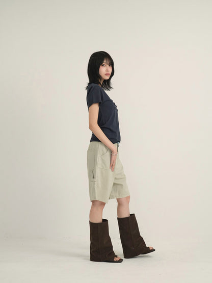 waist check cargo half pants