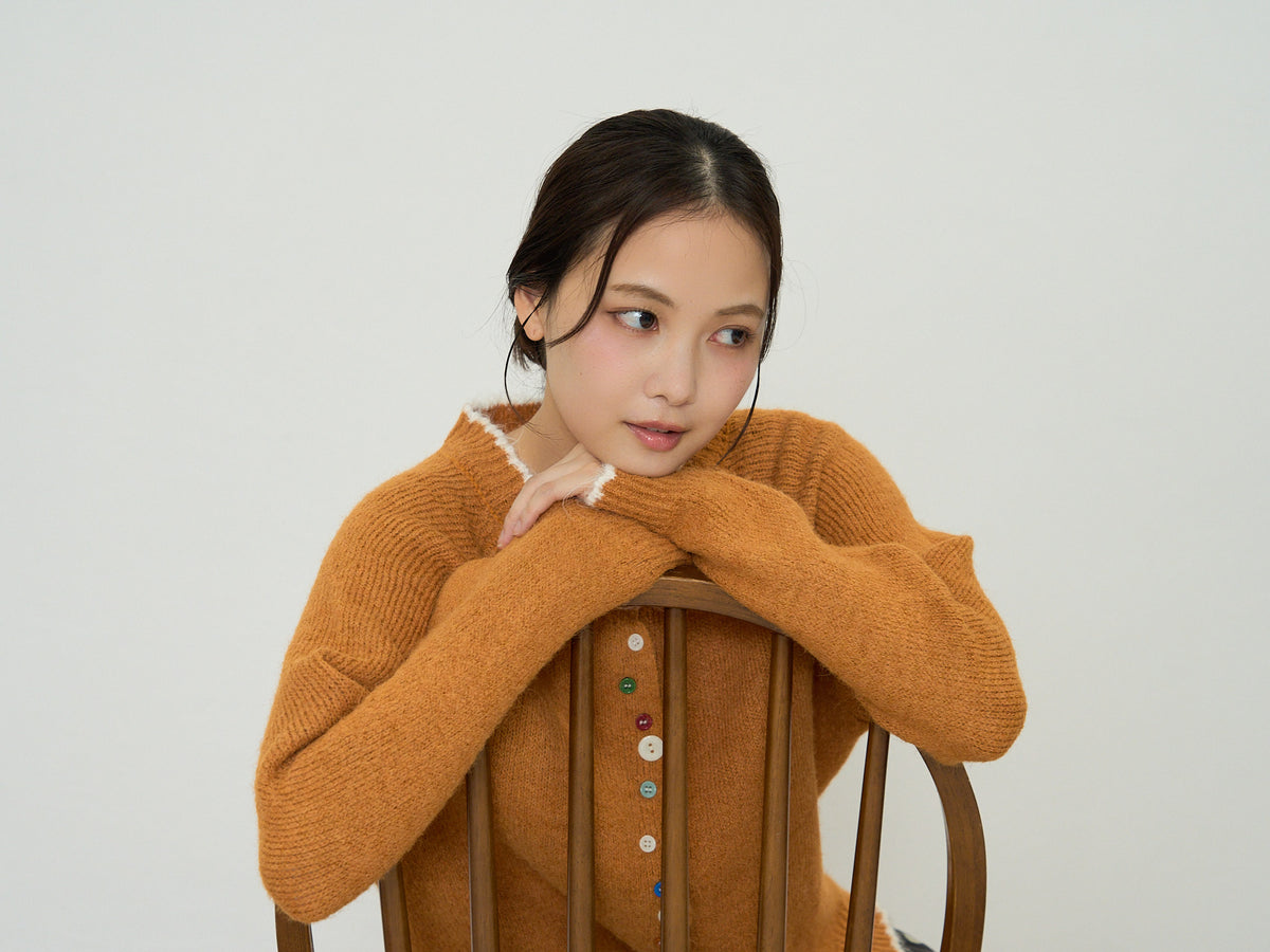 color button knit cardigan