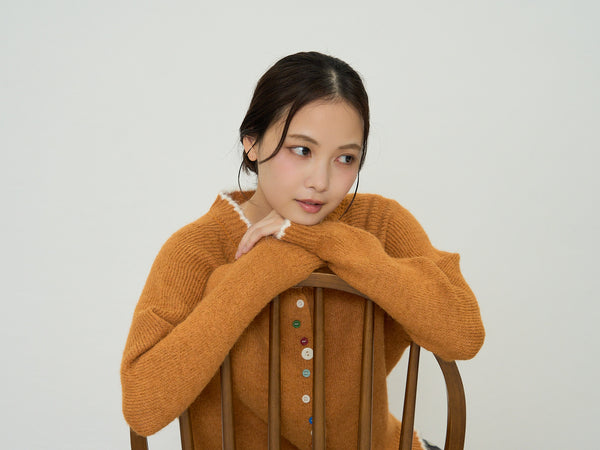 color button knit cardigan