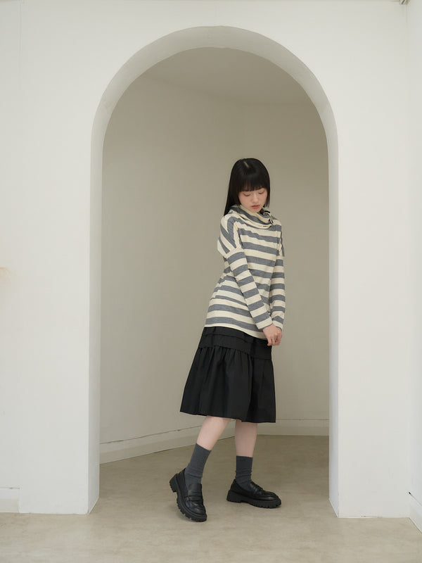 2way neck border knit