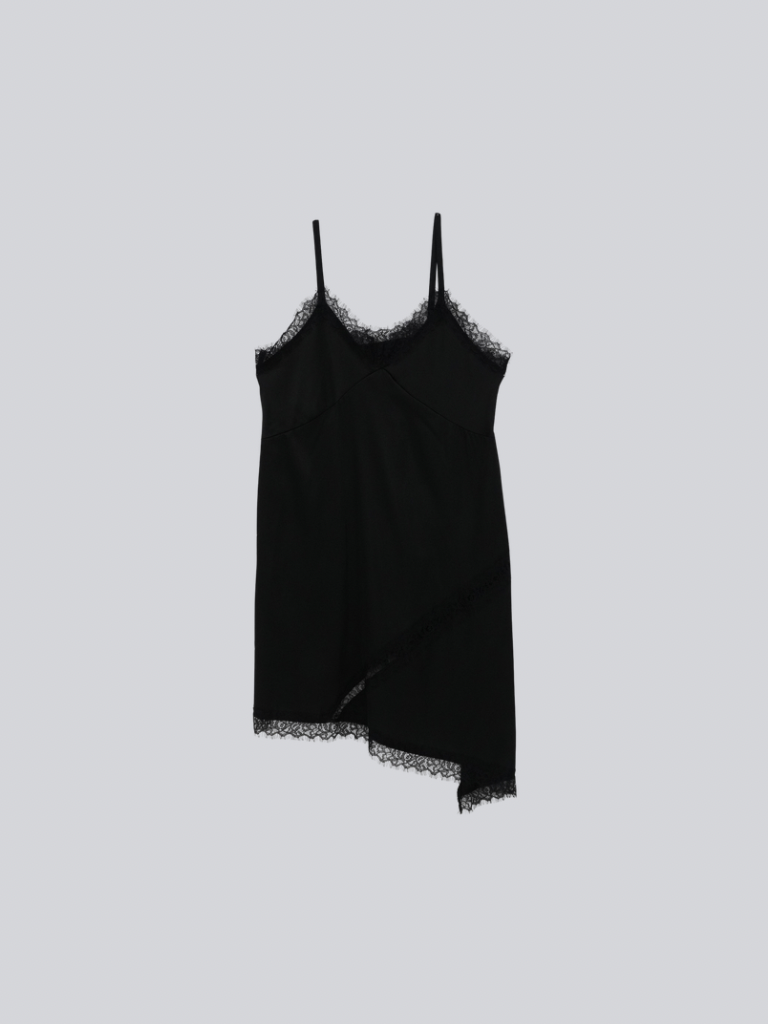 lace satin slip dress