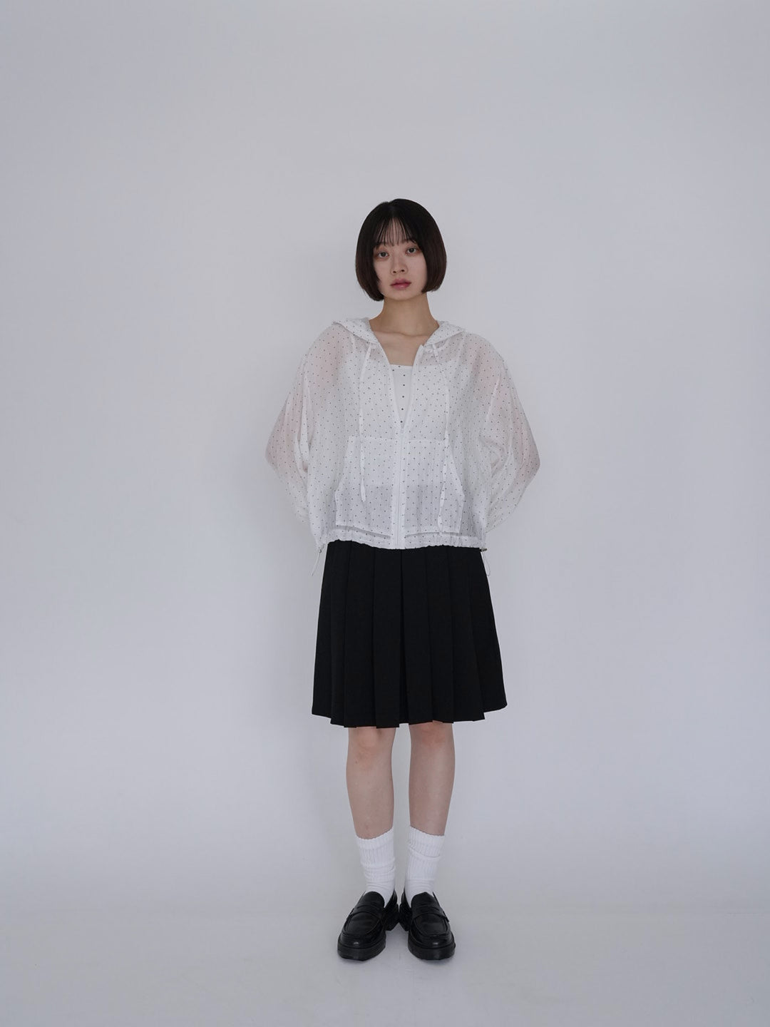 【8月26日発送予定】frill sheer hoodie