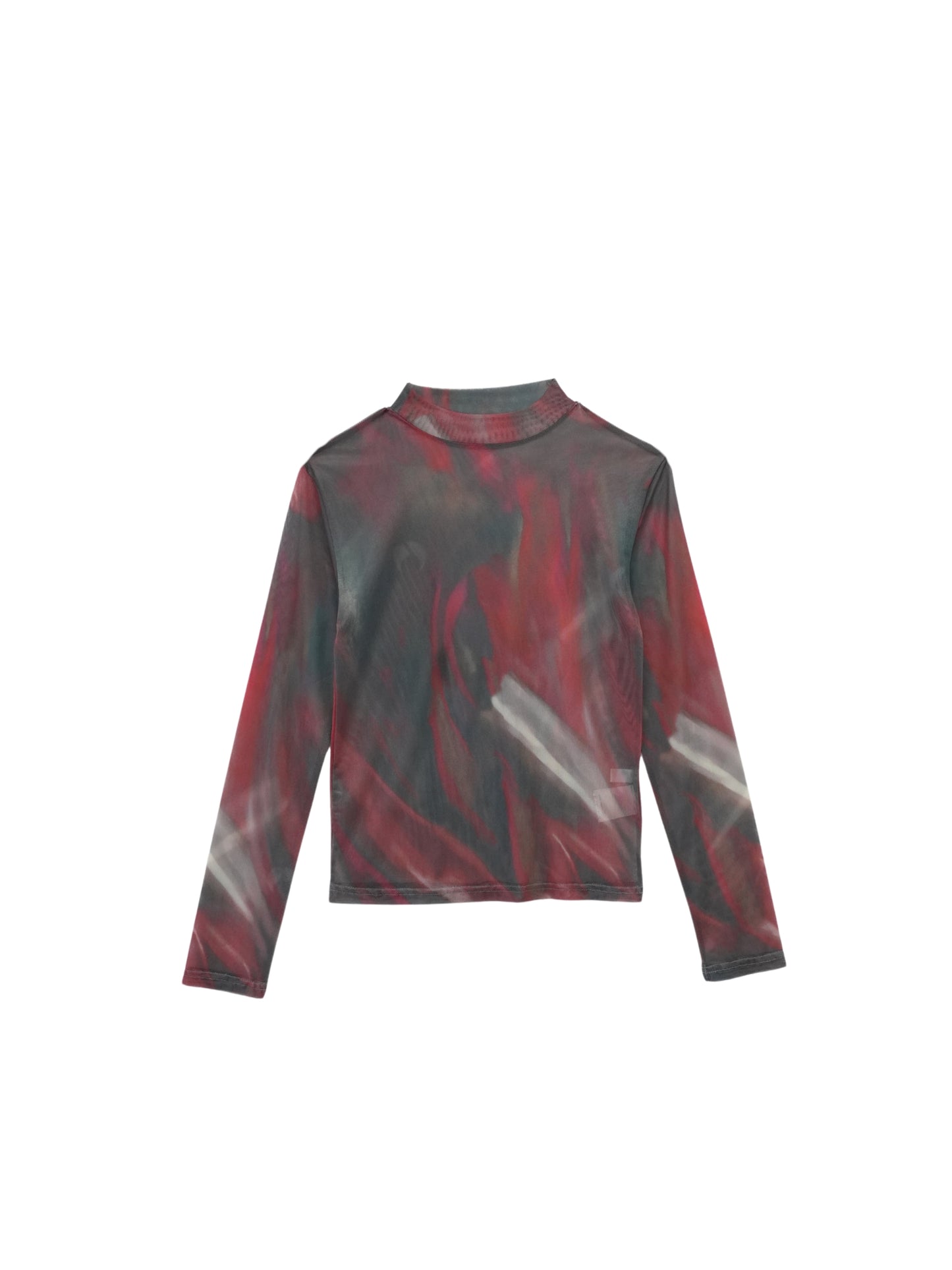 marble high neck sheer tops