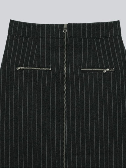 double zip stripe skirt