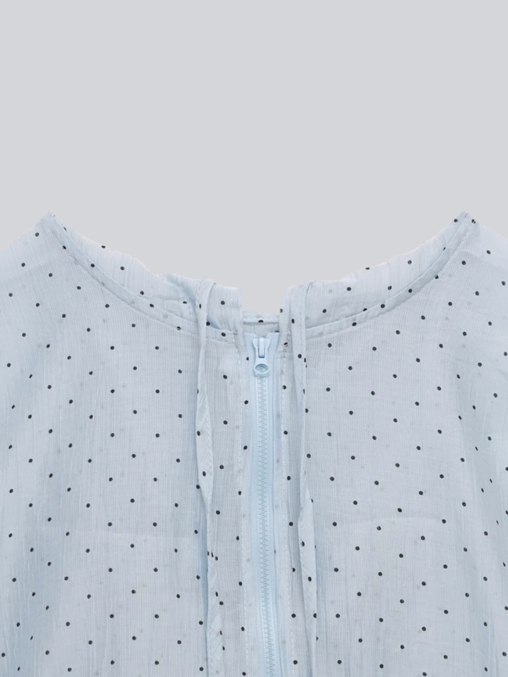 frill sheer hoodie