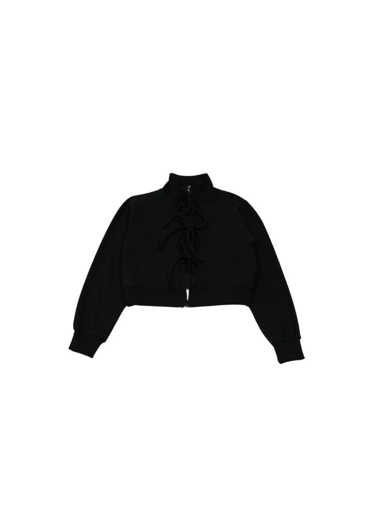 front ribbon zip parka