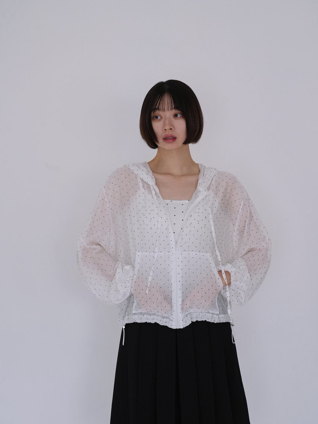 【8月26日発送予定】frill sheer hoodie