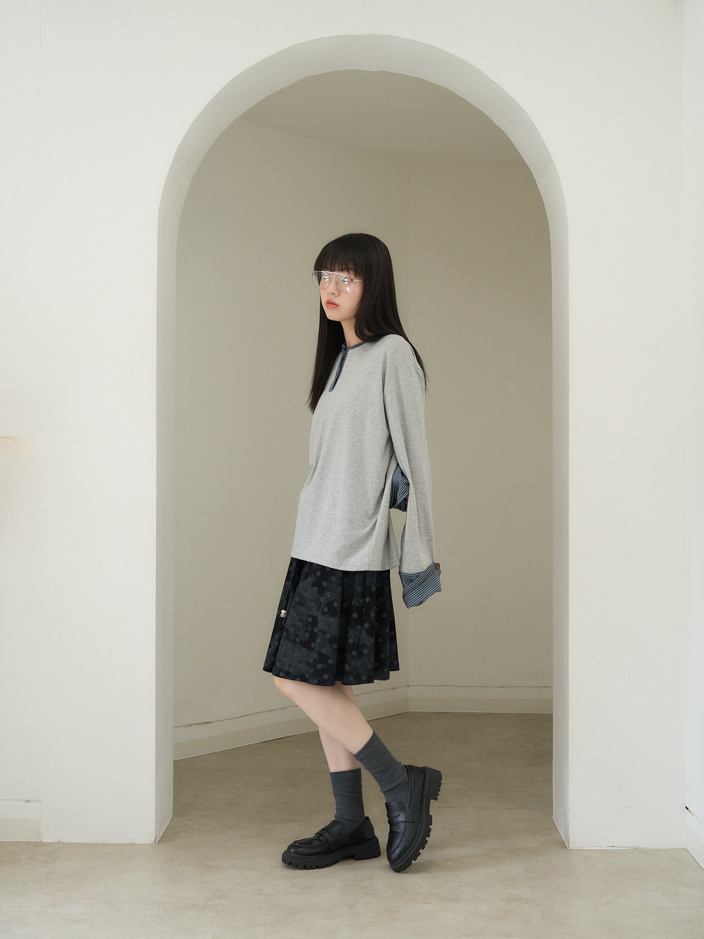 dot  line skirt