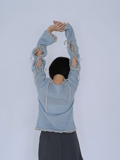 ribbon detail knit top