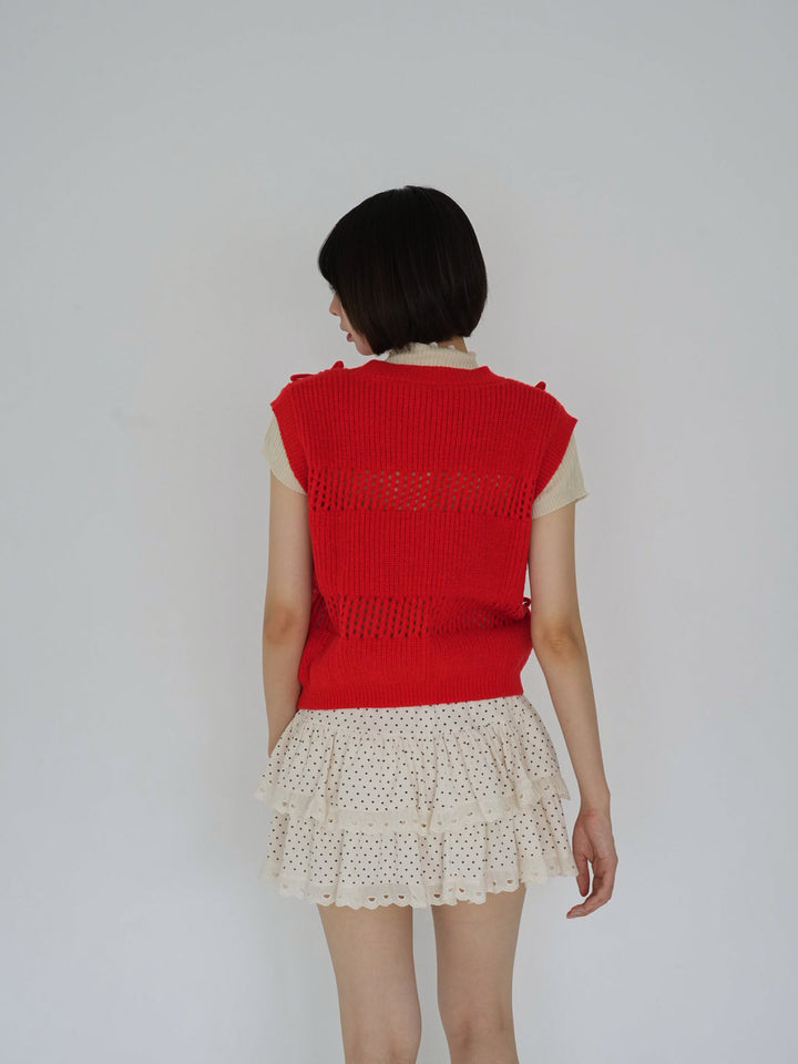 ribbon knit vest