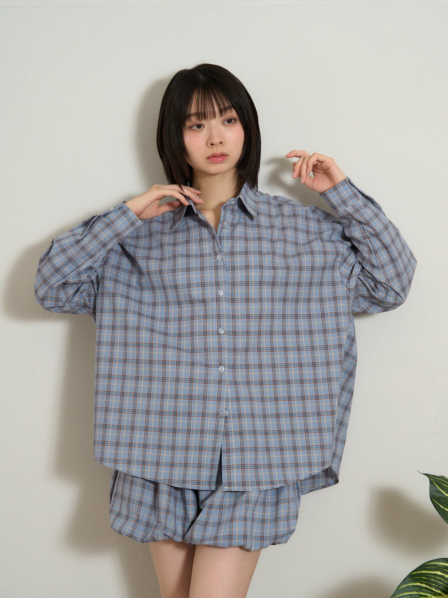 check shirt set