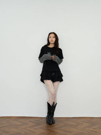 star border layered long sleeve tee