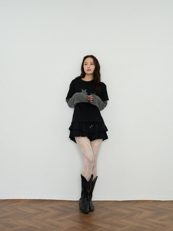 star border layered long sleeve tee
