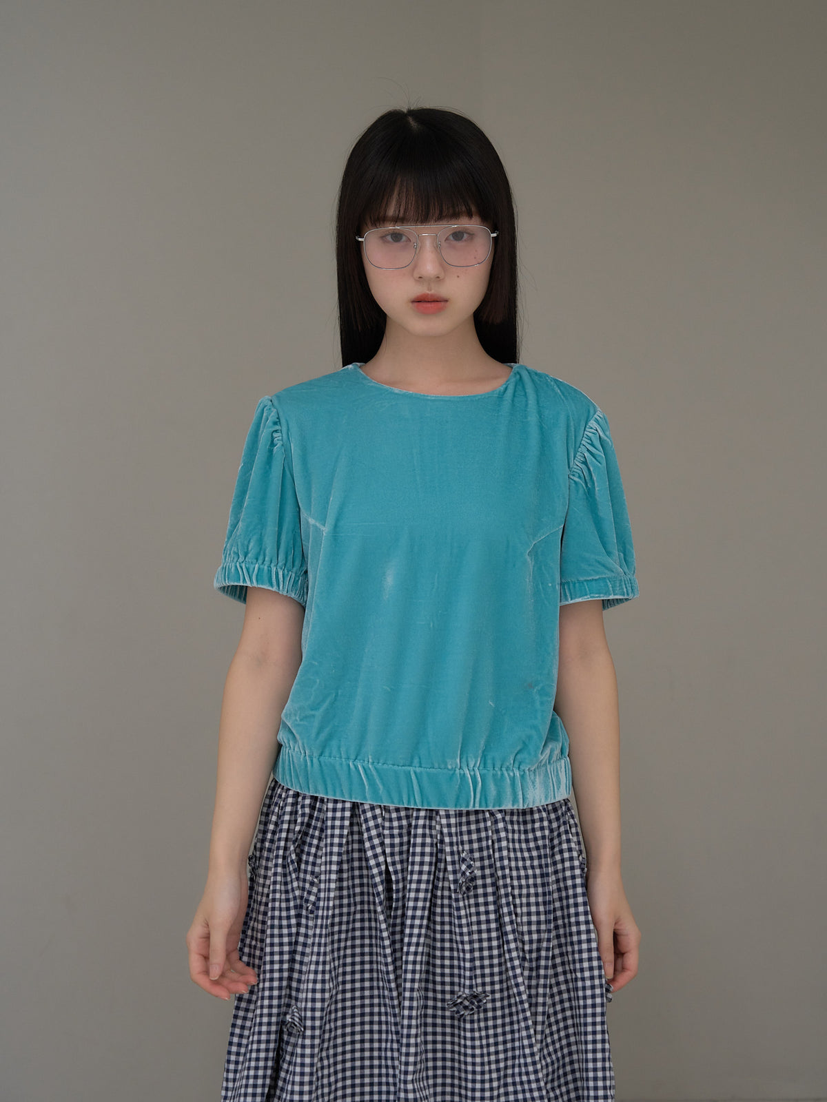 velour puff sleeve top