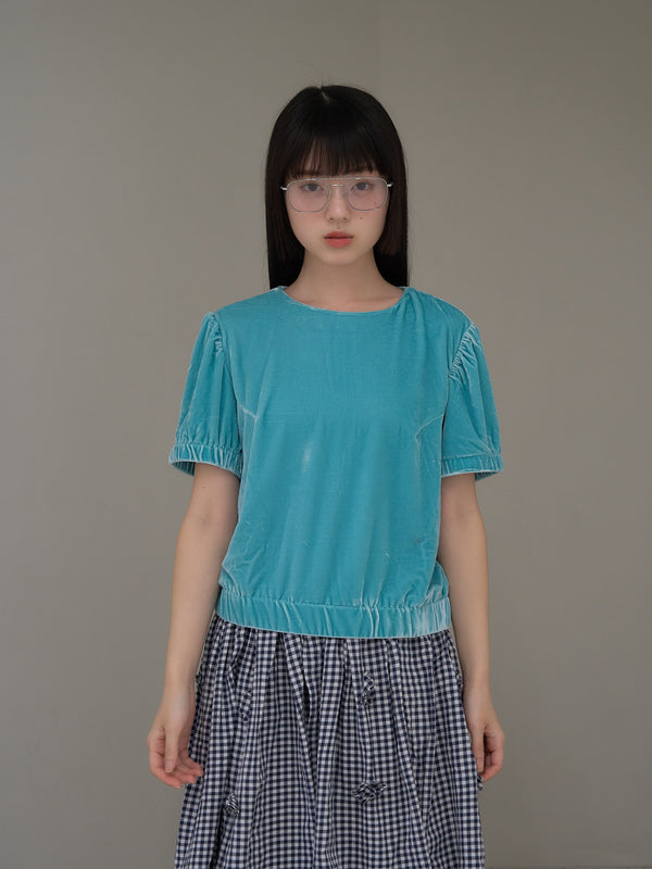 velour puff sleeve top
