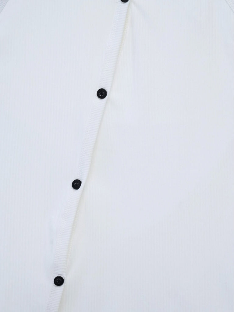 asymmetric button rib tank top