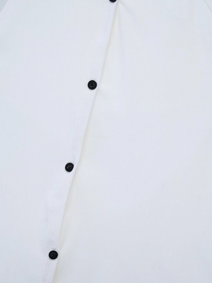 asymmetric button rib tank top