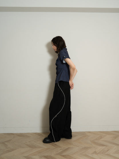 stitch line wide pants
