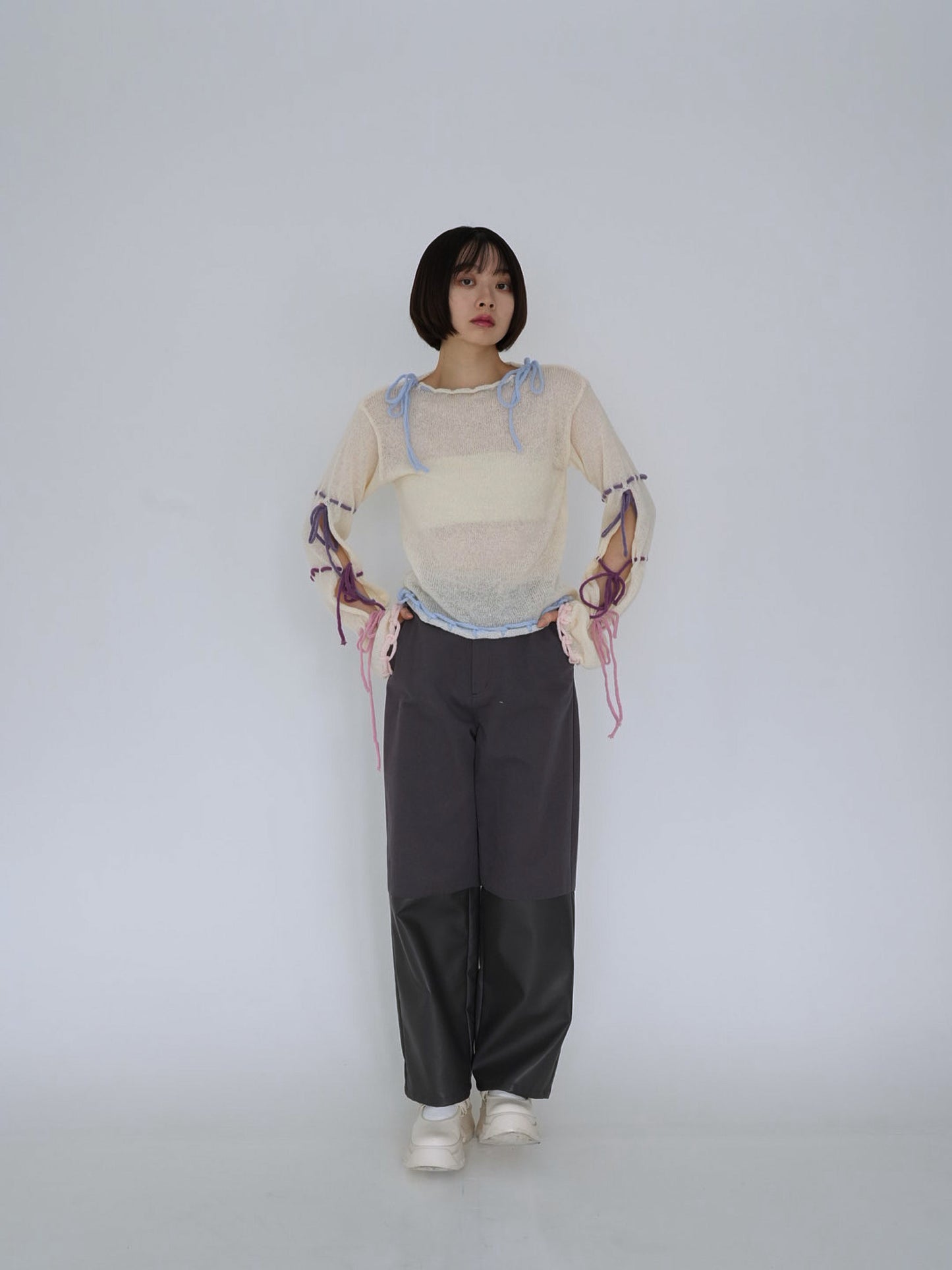 ribbon detail knit top