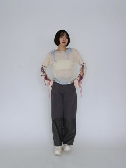 ribbon detail knit top