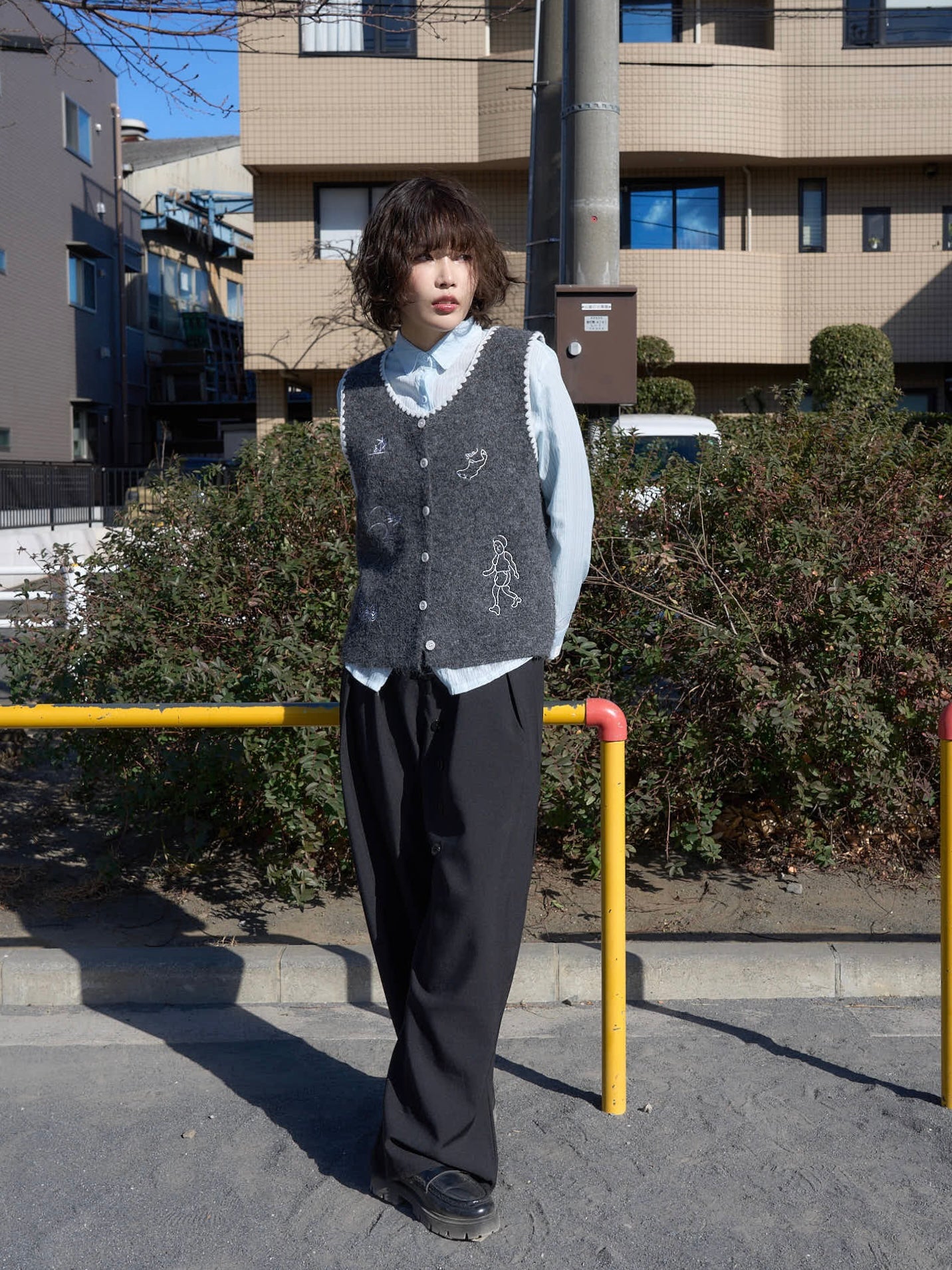 animal knit vest