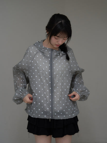 dot sheer hoodie