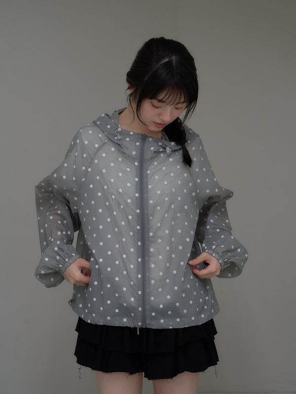 dot sheer hoodie