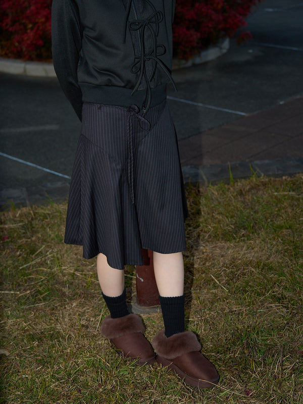 ストライプ フレアスカート 大人カジュアル レディース Uenui