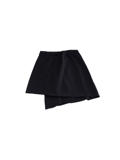 wide pleats mini skirt