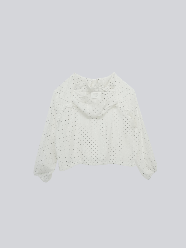frill sheer hoodie
