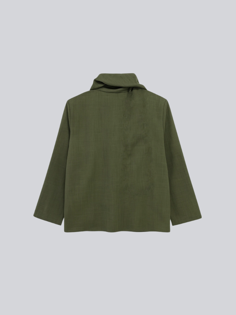 【 10月上旬発送予定 】drape neck asymmetric blouse