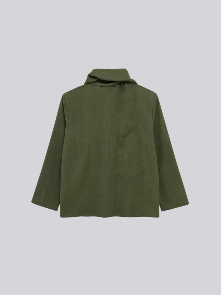 【 10月上旬発送予定 】drape neck asymmetric blouse