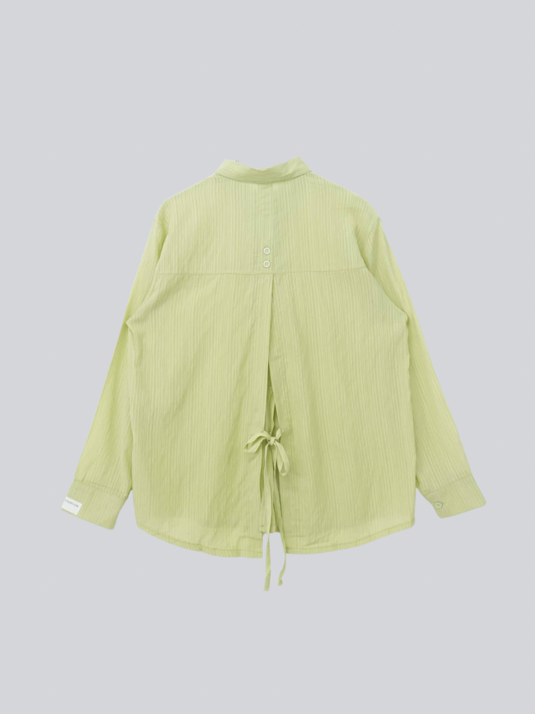 crinkle ribbon long sleeve shirt