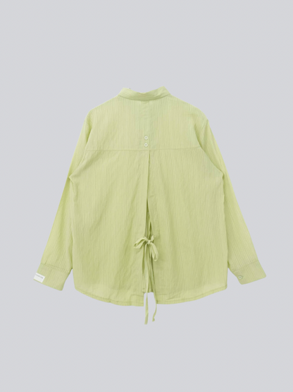 crinkle ribbon long sleeve shirt