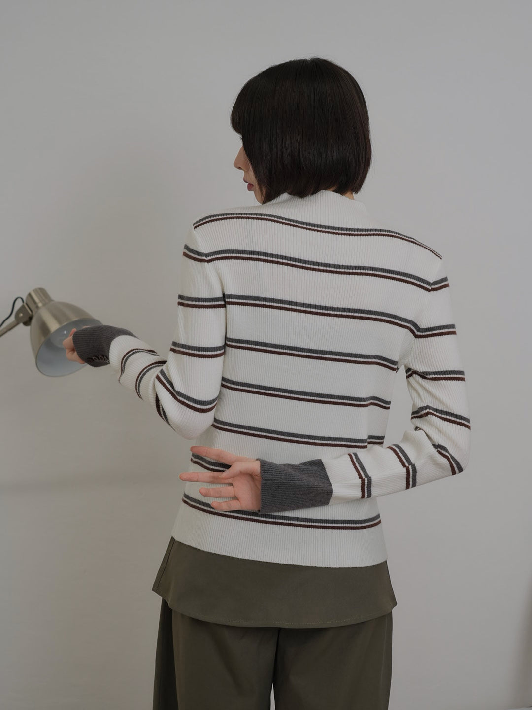 border rib knit  top