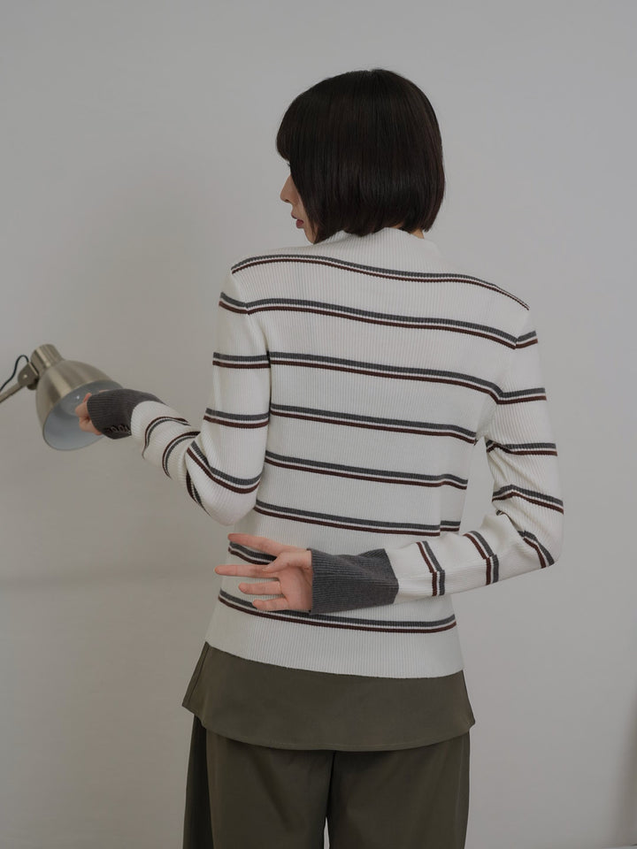 border rib knit  top