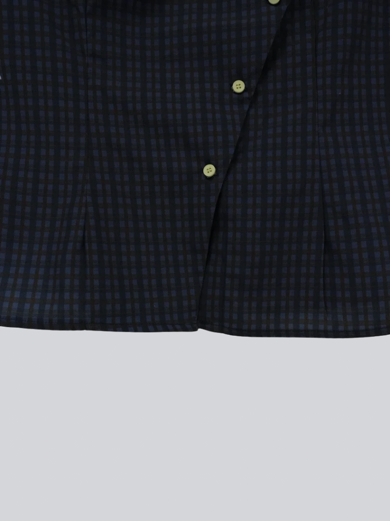 retro check button shirt
