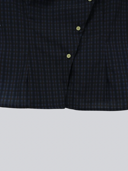 retro check button shirt