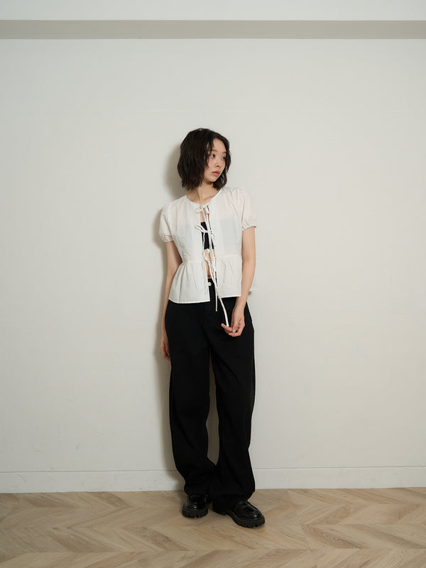 ribbon flare blouse