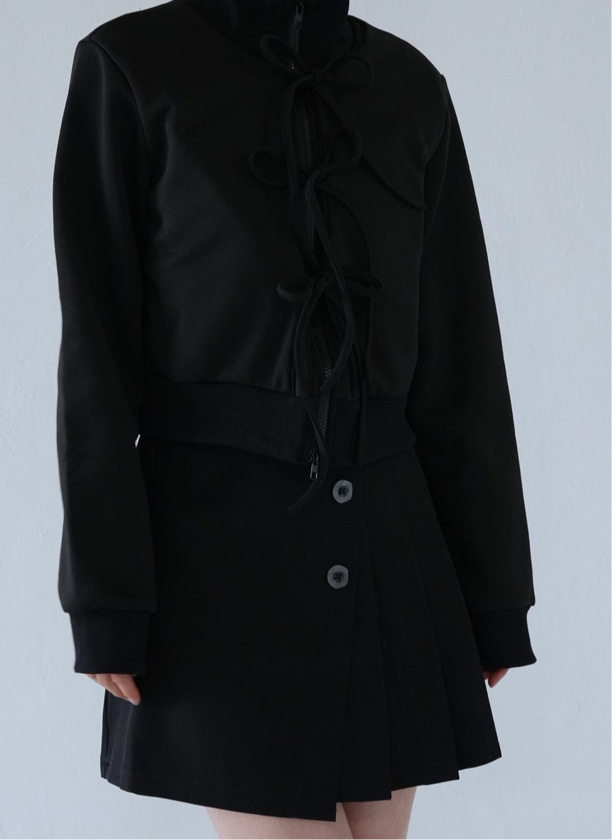 slanting button trapezoid skirt