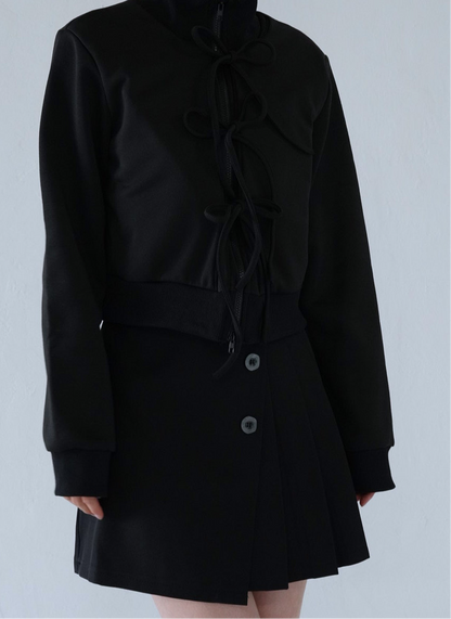 slanting button trapezoid skirt