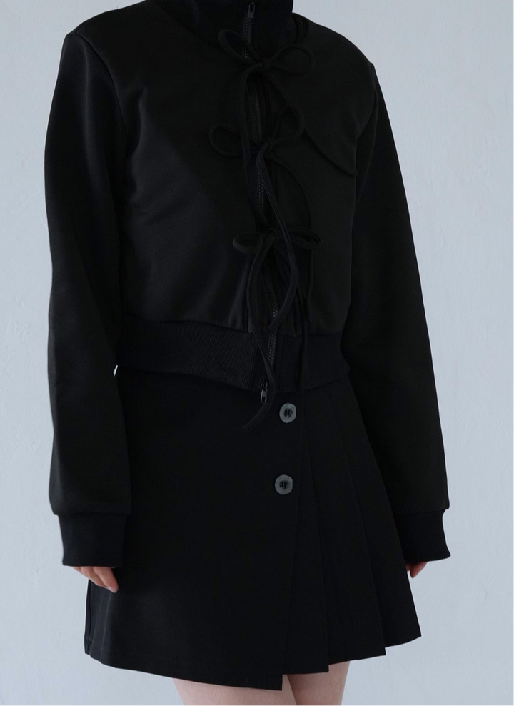 slanting button trapezoid skirt