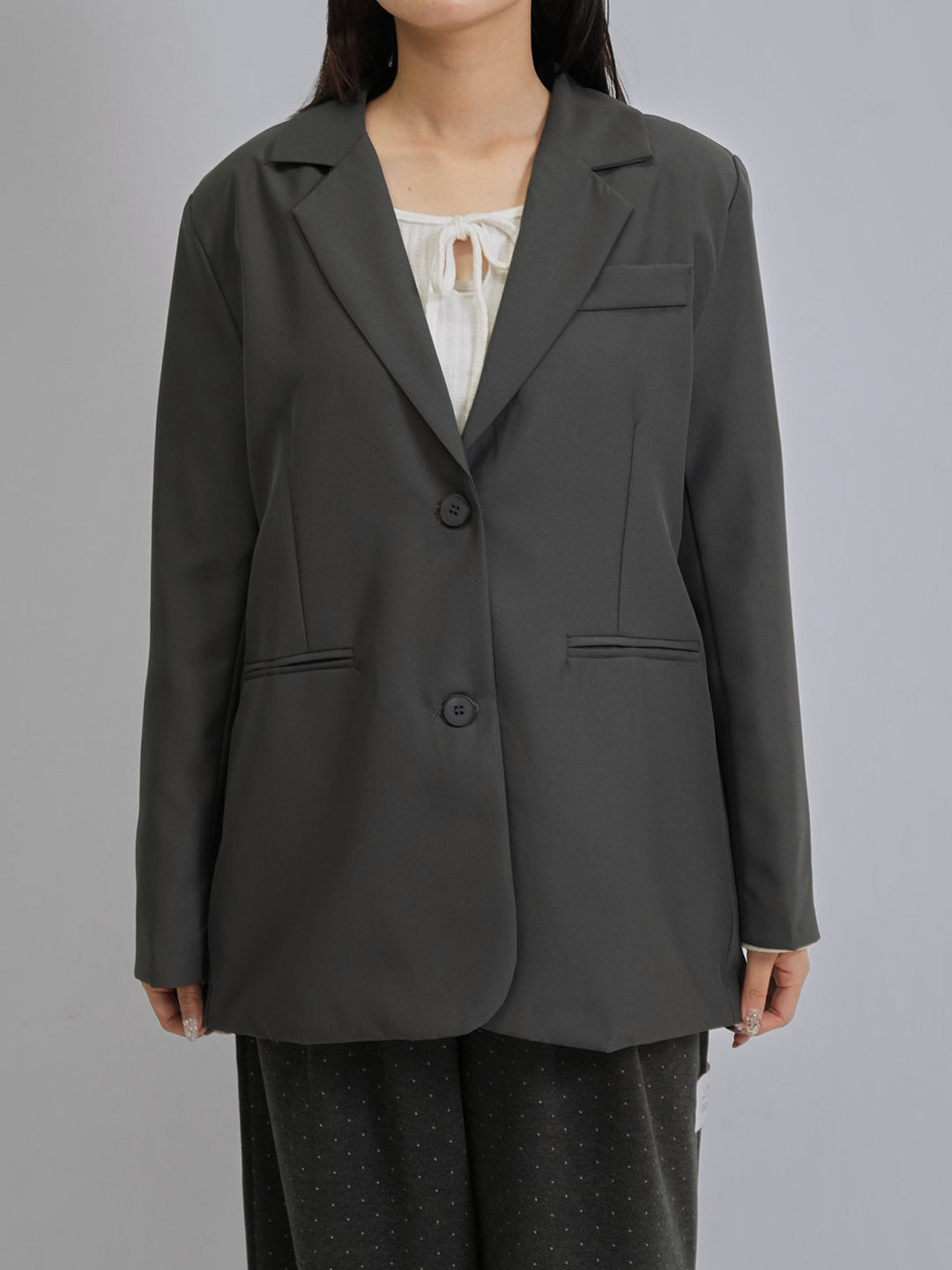 diagonal back slit jacket