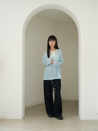 french border long sleeve knit