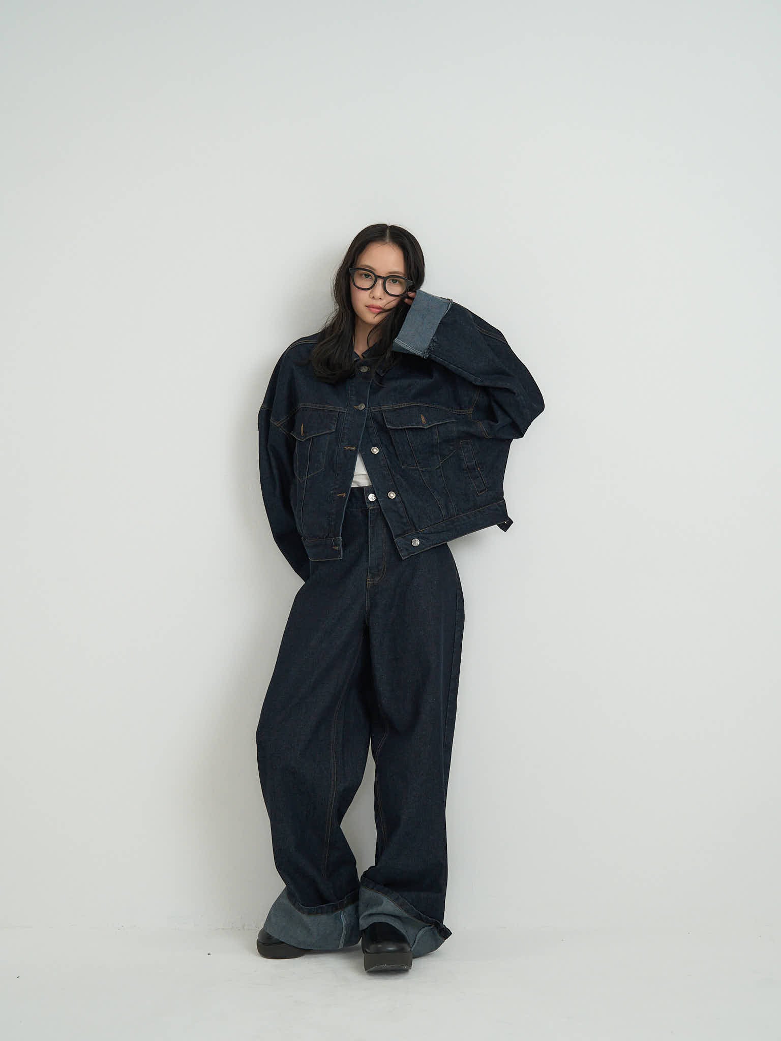 Uenui デニムジャケット ワイドレッグデニム 2点セット wide leg denim pants – Uenui
