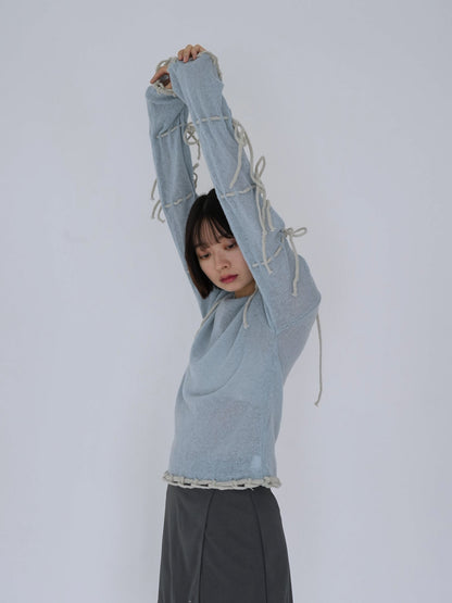 ribbon detail knit top