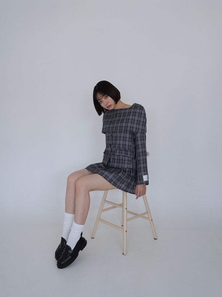 【8月26日発送予定】3piece check jacket and skirt