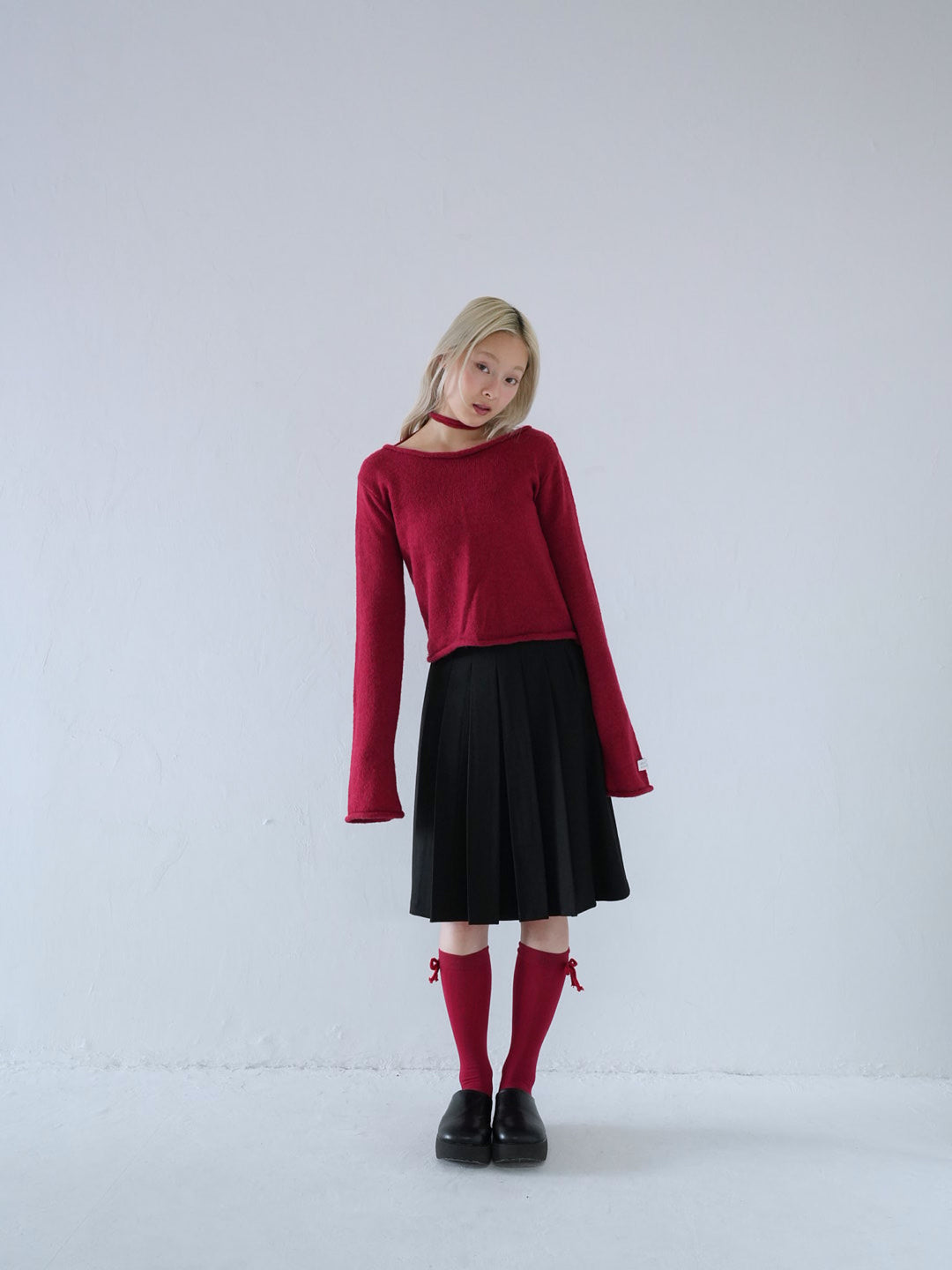 【 10月上旬発送予定 】knee-high ribbon socks