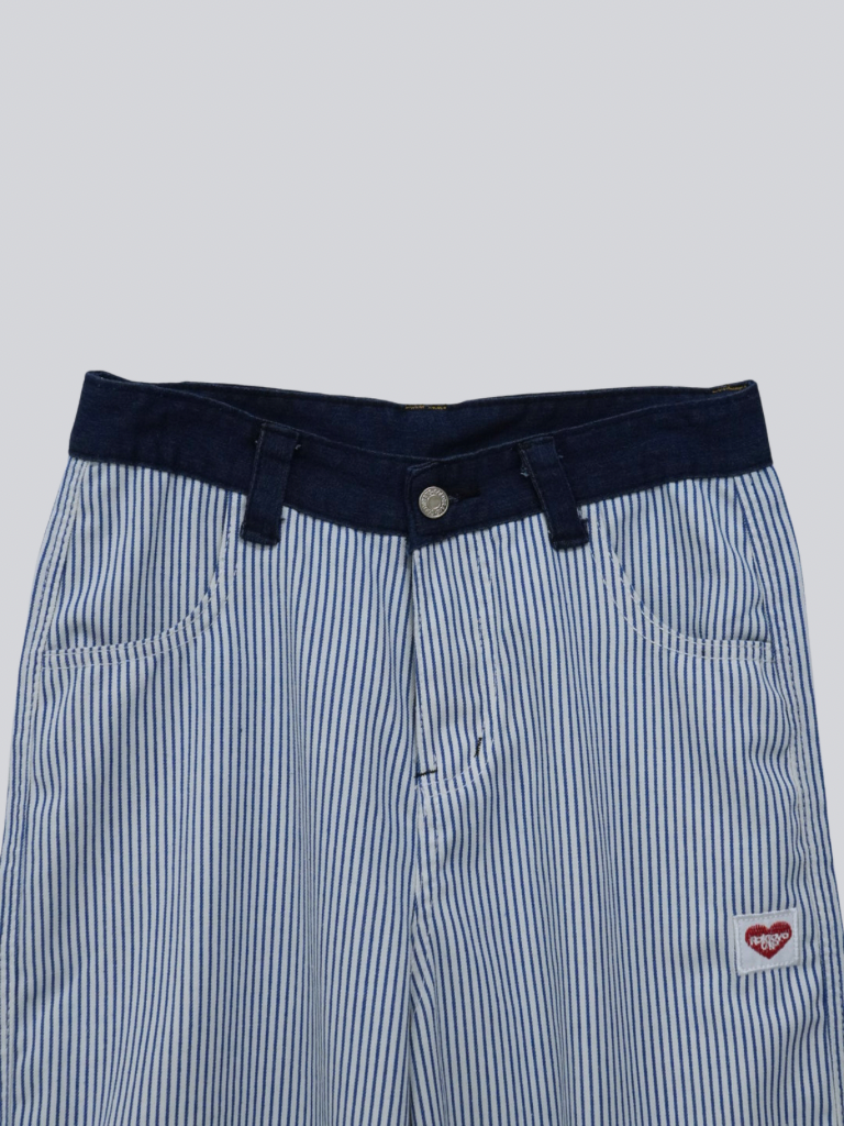 stripe wide loose pants
